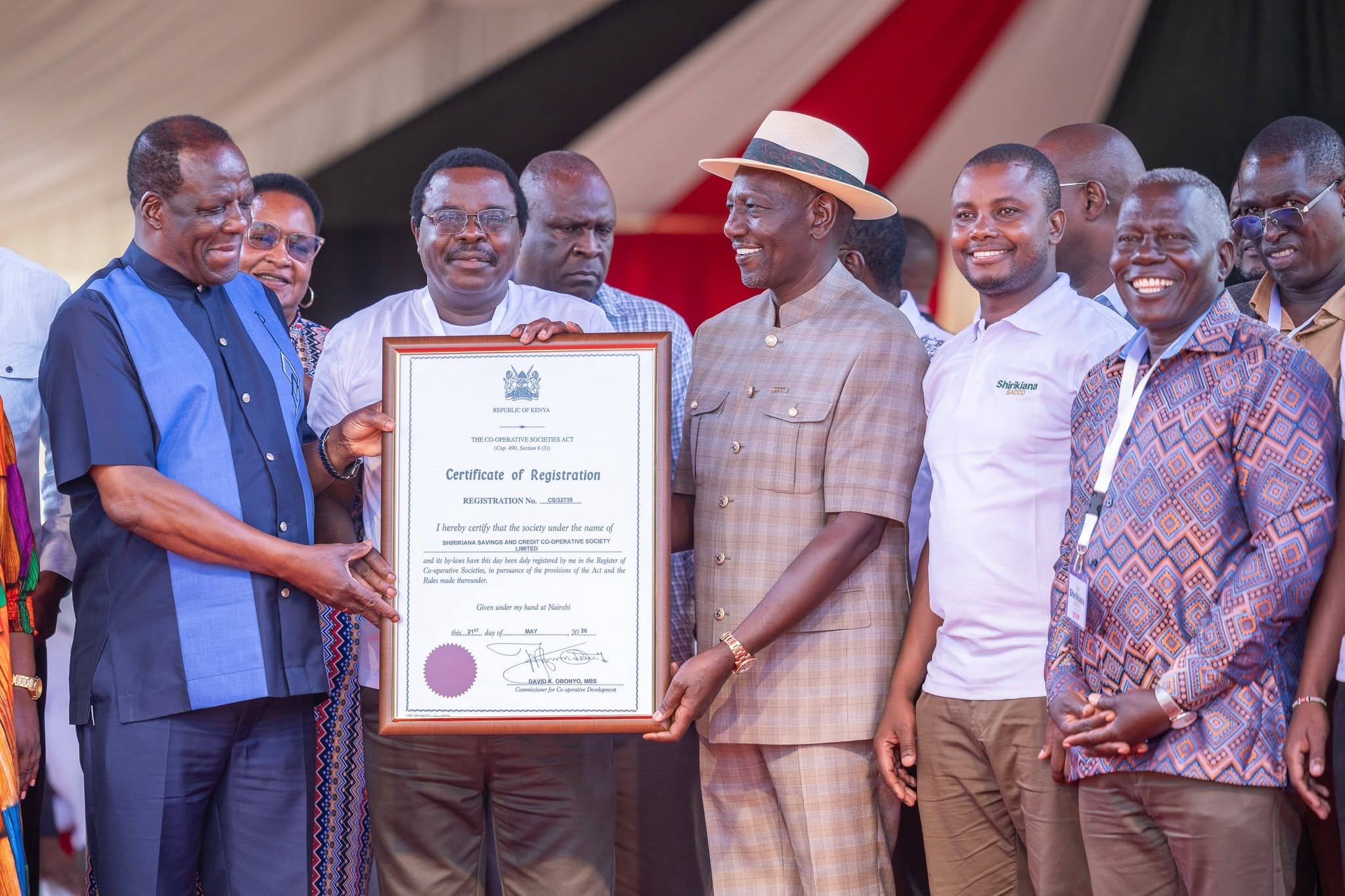 Ruto Launches Shirikiana Sacco, commits sh50 million to boost financial inclusion